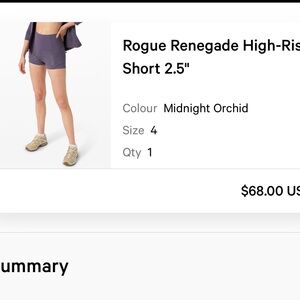 Lululemon 2.5” Rogue Renegade Orchird